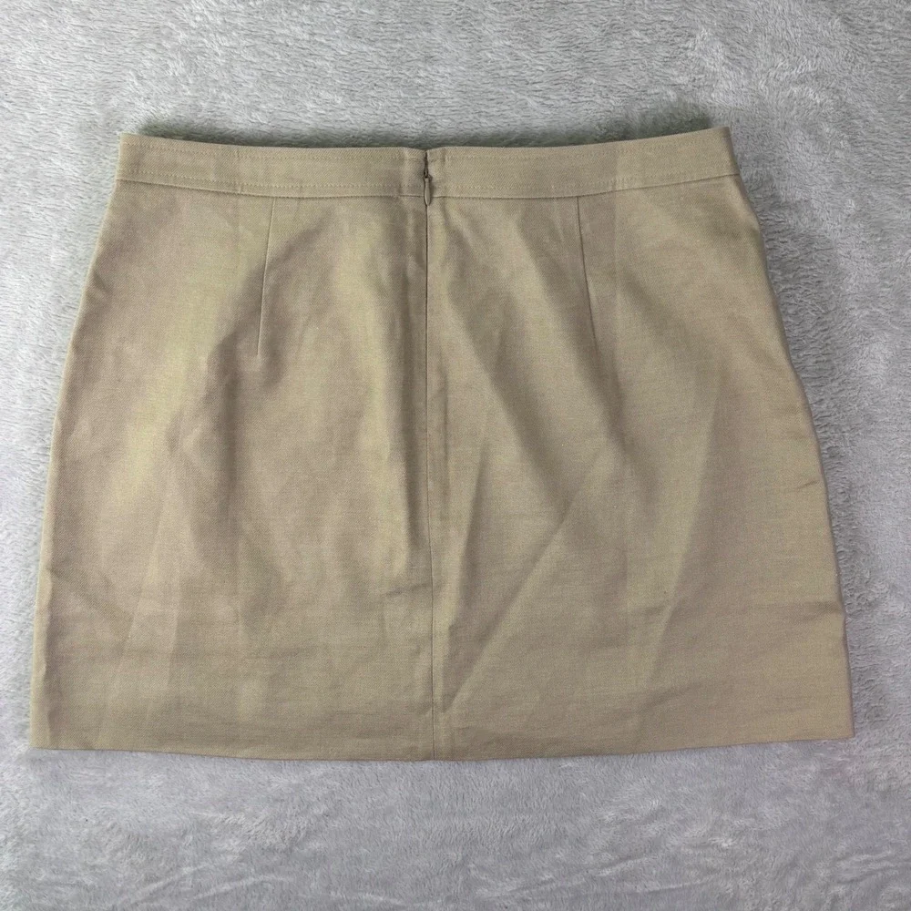 NWT J.Crew Women's Khaki Linen Blend Skirt‎ Size 10 Back Zip Office Casual Lined